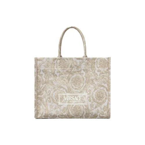 VERSACE Barocco Холст Тоут Сумка Сумка для покупок Сумка Женская Бежевая