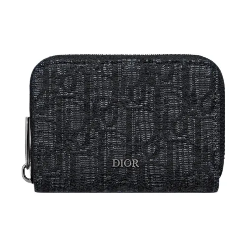DIOR OBLIQUE Жаккардовая ткань Держатель для карт Мужской Черный