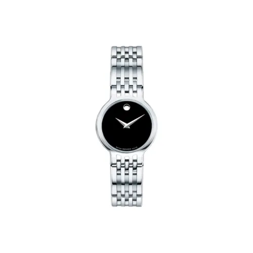 MOVADO Кварцевый механизм Женские часы 26,5 мм Черный циферблат Корпус из нержавеющей стали Ремешок из нержавеющей стали