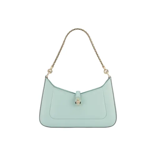 BVLGARI Телячья кожа Сумка через плечо Женская Светло-синяя