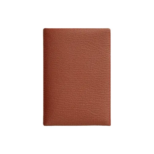 HERMES Calvi Duo Mysore Шевро Картхолдер Мини Женские 6C Cuivre Тыква Медный Красный