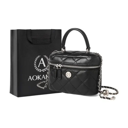 AOKANG Сумка из коровьей кожи с цепочкой через плечо маленькая женская классическая черная звездная серебряная