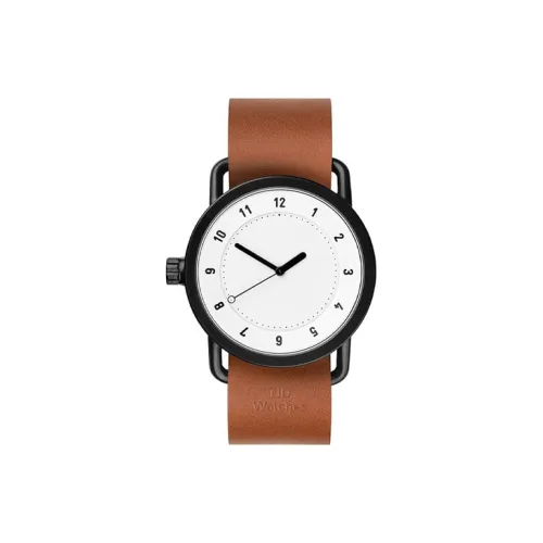 TID WATCHES Наручные часы Кварцевый механизм Кожаный ремешок 40 мм Белый циферблат Мужские часы