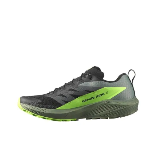 Salomon Sense Ride 5 Амортизаторы Slip-resistant Низкий топ Уличная обувь Unisex Черный Зеленый