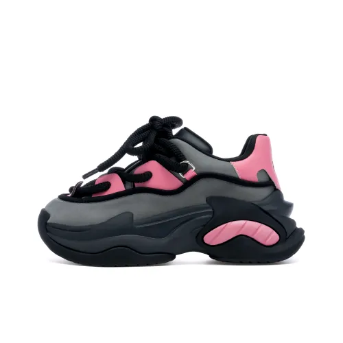 A02 Toby Черный Universe Eye Высота Увеличивающие Низкие Кроссовки с Толстой Подошвой Женские