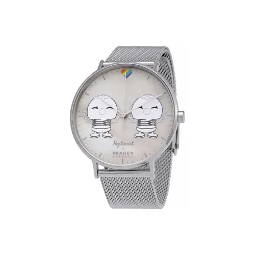 SKAGEN Allen Bride Collection Женские часы Кварцевый механизм Ремешок из нержавеющей стали 41 мм Белый циферблат