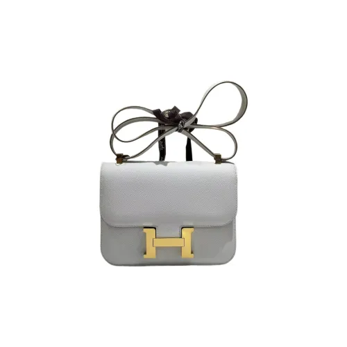 HERMES Constance Epsom Телячья кожа Сумка через плечо Женская M4 Кремово-серый
