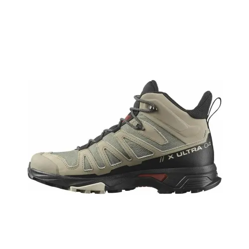 Salomon X Ultra 4 MID GT Устойчивый к истиранию Дышащий MID Топ Обувь для активного отдыха Мужская Хаки Зеленый