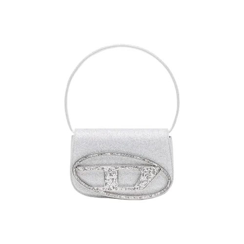 DIESEL Полиэтилен Терефталат с Коровьей Кожей Портативная Сумка через плечо Сумка на плечо Женская Серебряная