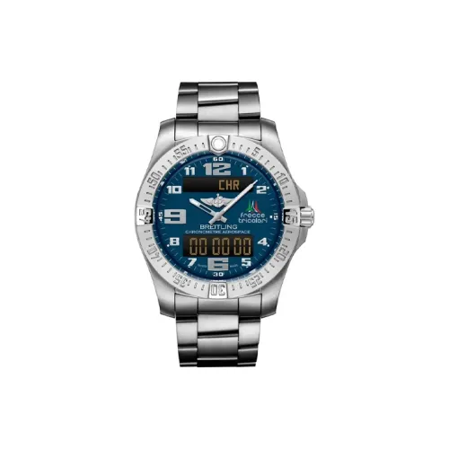 Breitling Кварцевый механизм Мужские часы Часы 43 мм Синий циферблат Титан Корпус часов Титан Ремешок E79363101C3E1