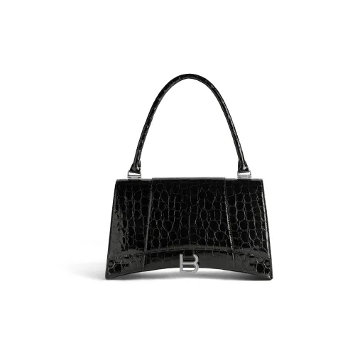 Balenciaga Hourglass Крокодиловый узор Тисненая Коровья кожа Сумка Hourglass Сумка через плечо Сумка среднего размера