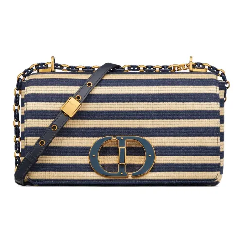 DIOR Caro Кокос Зеленый Трава Кроссбоди Сумка через плечо Средняя Женская Естественный и Джинсовый Синий