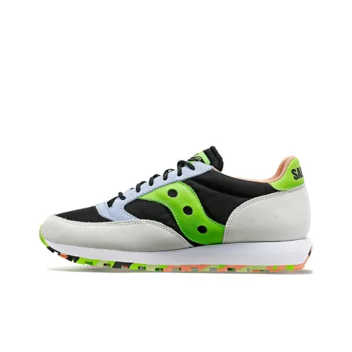 Saucony Jazz 81 Амортизаторы Slip-resistant устойчивые к истиранию Низкий топ Беговые кроссовки Унисекс Черный Зеленый