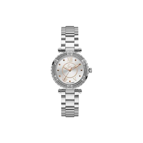 GUESS Женские часы Кварцевый механизм Ремешок из нержавеющей стали 36 мм Серебристый циферблат
