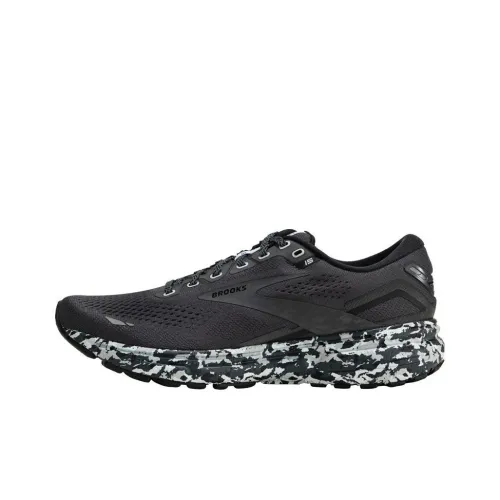 Brooks Ghost 15 Slip-resistant Abrasion-resistant Low Top Марафон Беговые кроссовки Мужские Черный Серый
