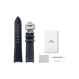 Ця Синий Изогнутый-Серебристая пряжка Коровья кожа