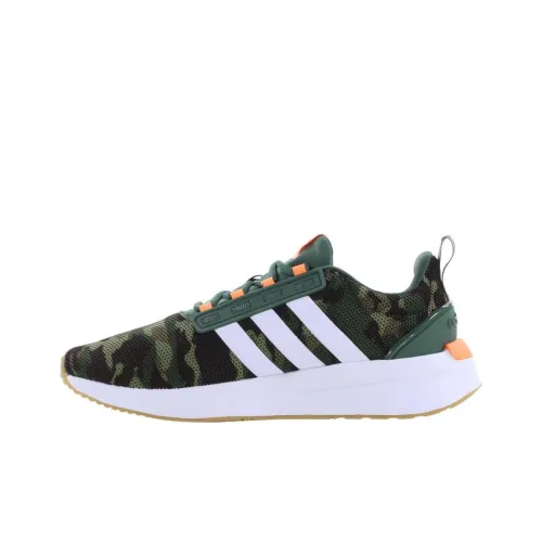 Adidas Racer Tr 21 Амортизация Износостойкий Низкий Топ Резина Повседневные Беговые Кроссовки Мужские Камуфляж Зеленый