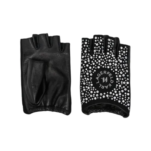 KARL LAGERFELD / Karl Lagerfeld Jeans Козья кожа, Кристальное украшение, Перчатки унисекс