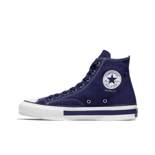 Конверс ADDICT CHUCK TAYLOR Дышащие Амортизирующие Высокие Кеды Унисекс Морской Синий
