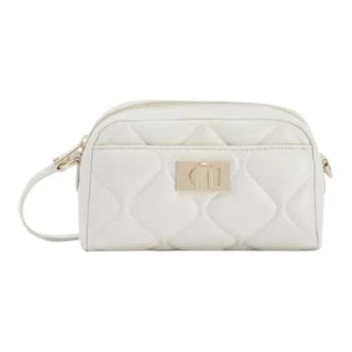 Furla 1927 Collection Лоскутное шитье Кожа наппа Сумка через плечо Мини Женская Хлопковая конфета Белый