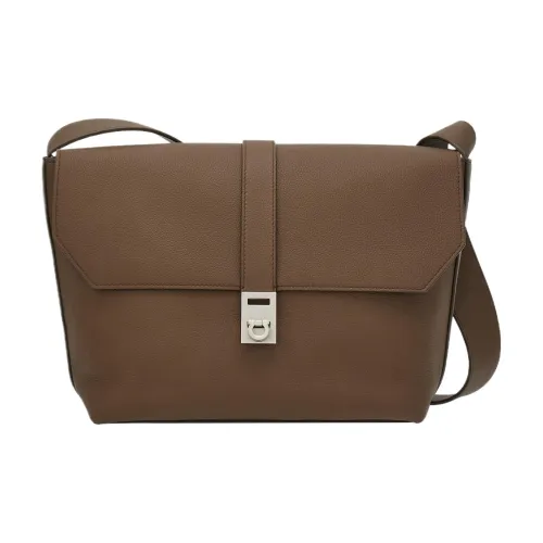 Ferragamo Hammered Телячья кожа Курьерская сумка Сумка через плечо Мужская Глина