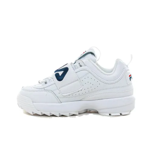 FILA Disruptor 2 Амортизация и Дышащий Низкий Топ Беговые кроссовки Унисекс Белый