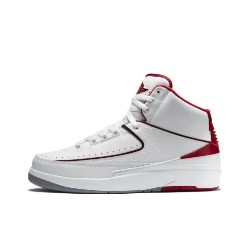 Jordan Air Jordan 2 Retro Белый Красный Высокие Баскетбольные Кроссовки Мужские Белый Красный Выпуск 2014