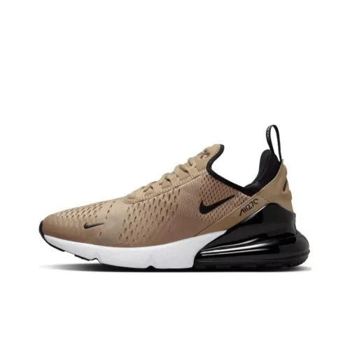 Nike Air Max 270 Амортизация Устойчивость к истиранию Легкий Низкий Топ Беговые кроссовки Унисекс Коричневый Черный