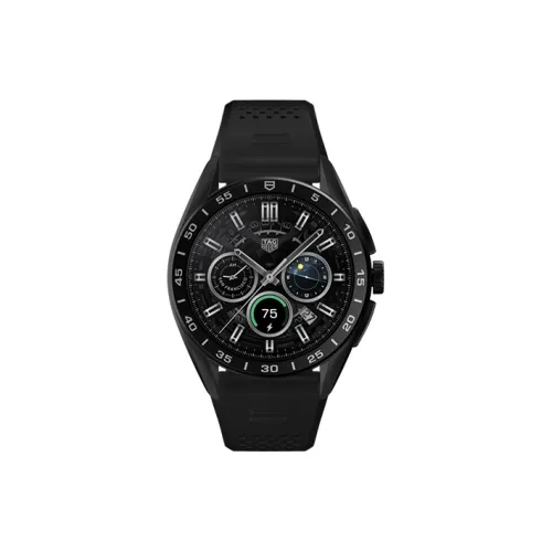 TAG HEUER Электронный Механизм Мужские часы Циферблат 45 мм Черный Титан Корпус часов Резиновый ремешок SBR8A80.BT6261