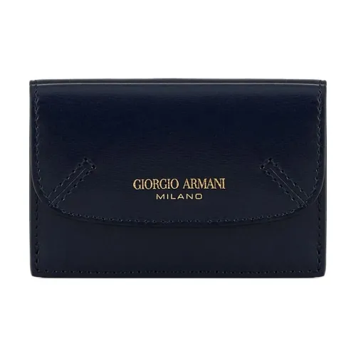 GIORGIO ARMANI Кошелек из коровьей кожи мини женский синий