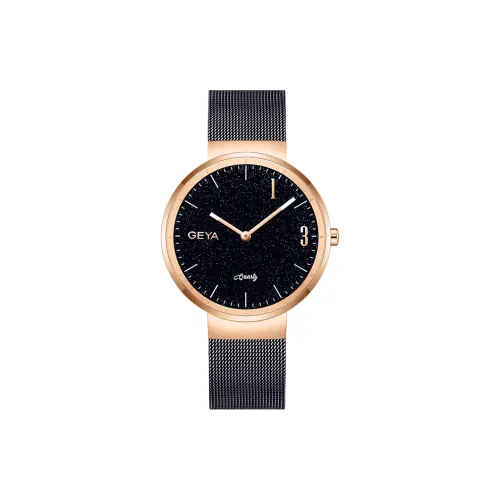 GEYA Кварцевый механизм ремешок из нержавеющей стали унисекс черный циферблат модель G76079