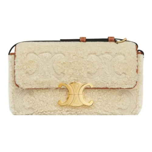 CELINE TriompheClaude овчина сумка через плечо сумка на плечо женская натуральный коричневый