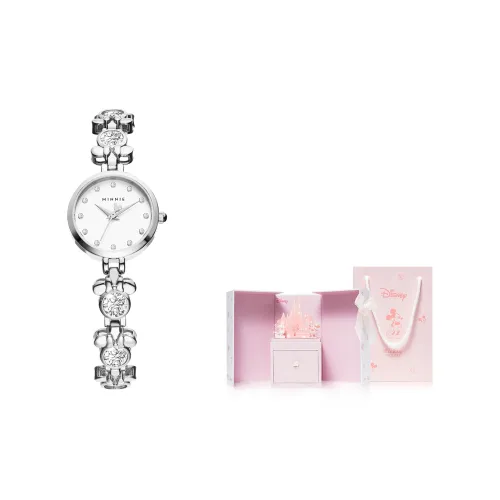 Disney Minnie Series Кварцевый механизм Металлический ремешок Часы для женщин Жемчужная раковина Циферблат