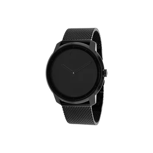 MOVADO Кварцевый механизм Мужские часы Часы 44 мм Черный циферблат Корпус из нержавеющей стали Ремешок из нержавеющей стали