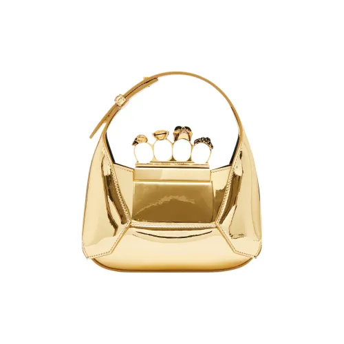 Alexander McQueen Сумка-хобо из искусственной кожи мини-сумка для женщин золотого цвета