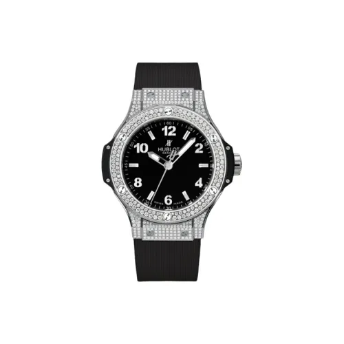 HUBLOT Big Explosion Collection Кварцевый механизм Женские часы 38 мм Черный циферблат Корпус из нержавеющей стали Резиновый ремешок