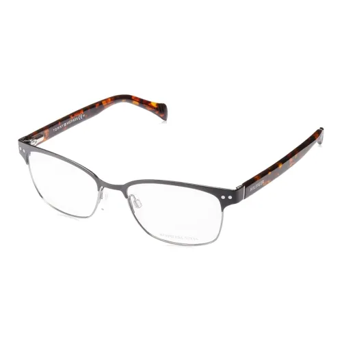 Tommy Hilfiger Нерегулярная форма Оправы для очков Мужской Серебряный