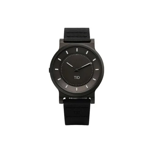 TID WATCHES Наручные часы Кварцевый механизм Кожаный ремешок 40 мм Черный циферблат Мужские часы