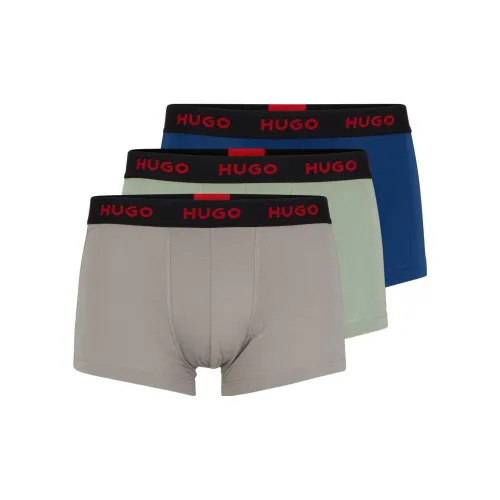 Hugo Boss FW23 THREE Пачка OF Logo Waistband Транкс в эластичном хлопке мужские 3 шт