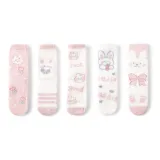 Кролик, бант, носки, высокий верх, упаковка из 5 пар