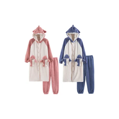 JINXU Домашний костюм унисекс синий розовый