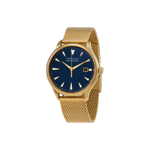 MOVADO Кварцевый механизм Мужские часы Часы 43 мм Синий циферблат Корпус из нержавеющей стали Ремешок из нержавеющей стали