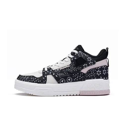 361° Обхват Износостойкий и Нескользящий MID Топ Скейтборд Кроссовки Женские Черный Бежевый