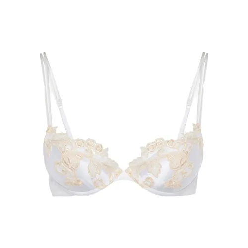 La Perla Белый Шелк PUSH Up Бюстгальтер с Frastaglio Без бретелей Бюстгальтер Женская Белый