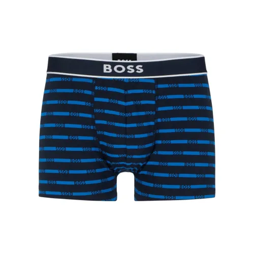 Hugo Boss FW23 Эластичный хлопок Транкс с фирменным логотипом на поясе боксеры мужские 1 упаковка синий