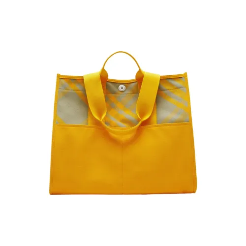 Burberry Клетчатый Хлопковая саржа Тоут Сумка Сумка для покупок Сумка Большая Женская Hunter Бежевый