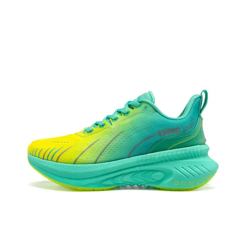 ONEMIX Амортизирующие беговые кроссовки Унисекс Зеленый Янтарно-желтый