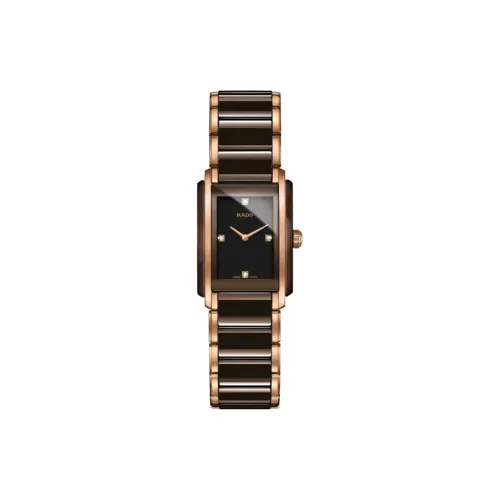 RADO Кварцевый механизм Женские часы 22,7*33,1 мм Черный циферблат Керамические корпуса Керамический ремешок