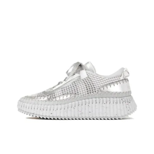 Chloe Nama Низкий Топ Повседневная Обувь Женская Серебряная