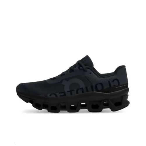On Cloudmonster Низкий Топ Облако Tec® Тренировки Длинный Бег на Дистанцию Городской Коммутирование Спринт Беговые Кроссовки Мужской Черный
